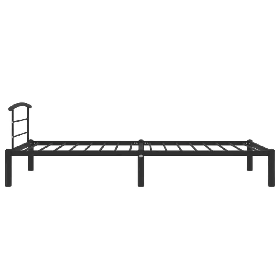 vidaXL - Bed frame met lattenbodem - Zwart - Metaal - 90x200 cm