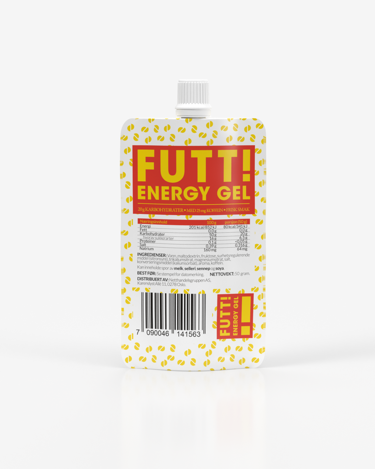 FUTT Caffeine, Energy &amp; Electrolytes Gel 10x50g - TIPAKNING - DATODEAL