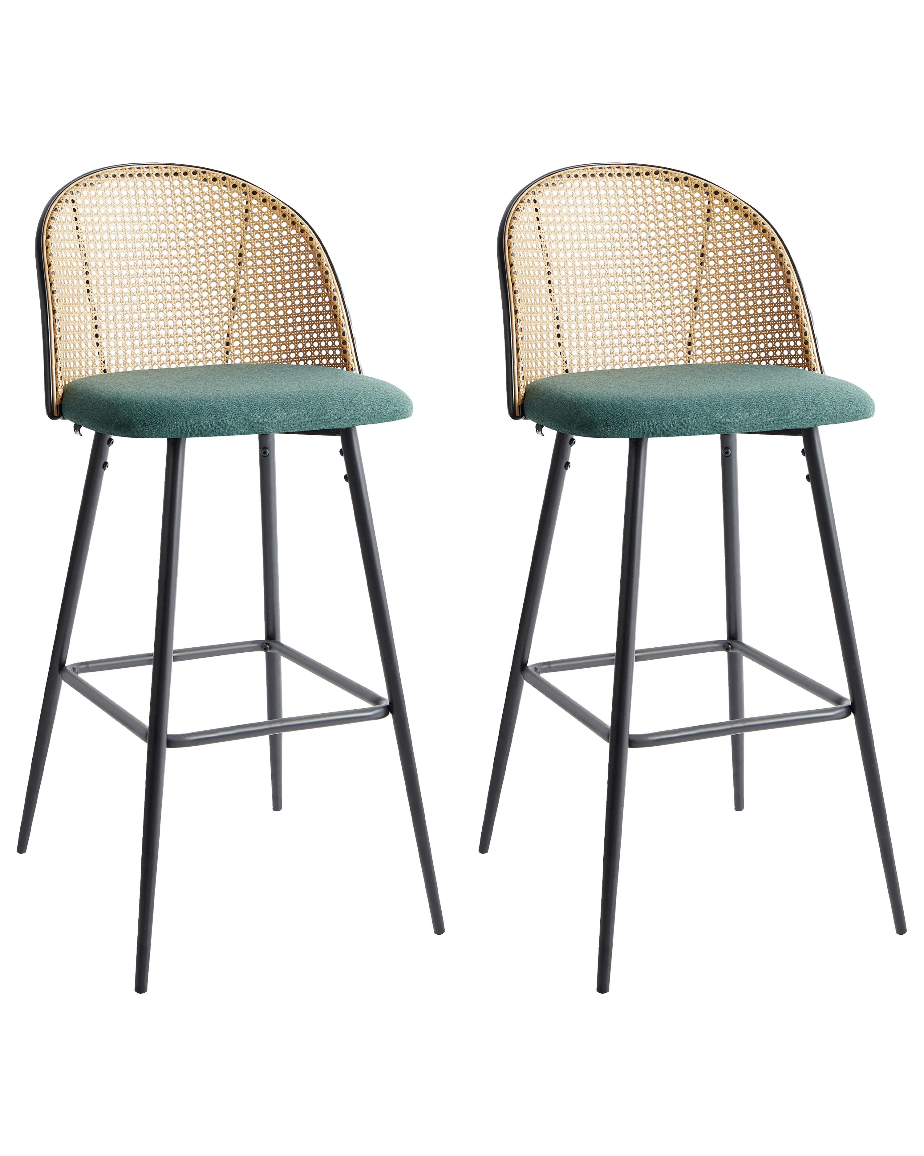 Set van 2 barstoelen CORNELL Metaal Groen