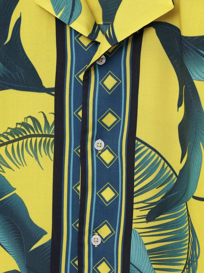 Camisa fluida para resort - Amarelo Fluorescente