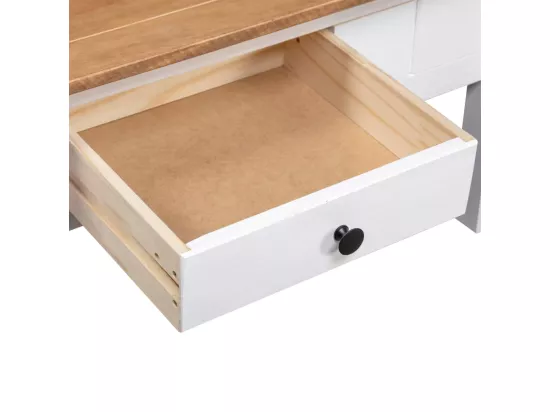 Table basse Blanc 100x60x45 cm Pin massif Assortiment Panama