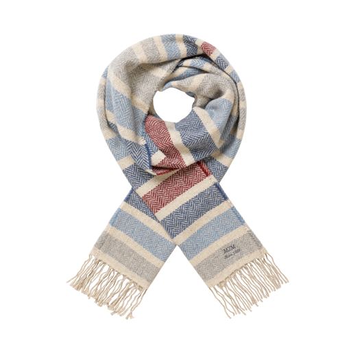MJM Teo 42 Cash Mix Halstørklæde, Grey/Blue/Red