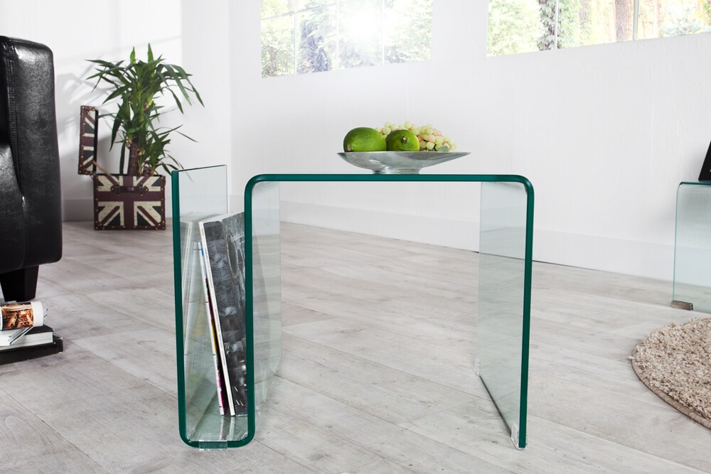 riess-ambiente Couchtisch FANTOME - 50cm Beistelltisch mit Ablage für Magazine transparent Glas