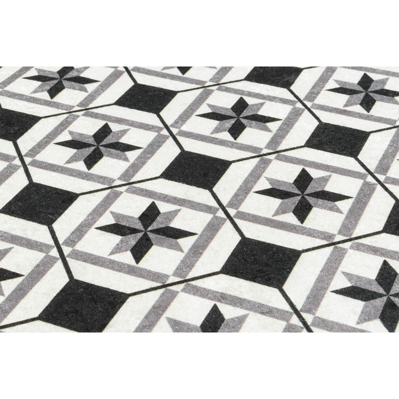 Nazar Rugs Tapis Azulejo 754 noir - 50x100 cm