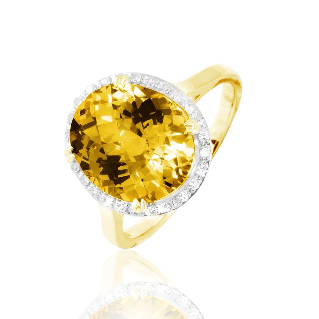 Bague Anna Or Jaune Citrine Et Diamant