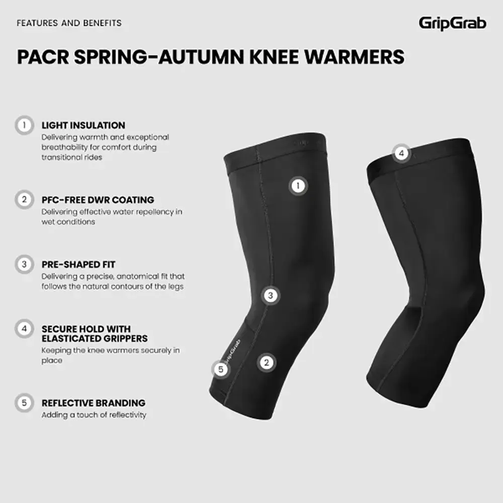 GripGrab PACR Spring-Autumn Kniewarmers Zwart