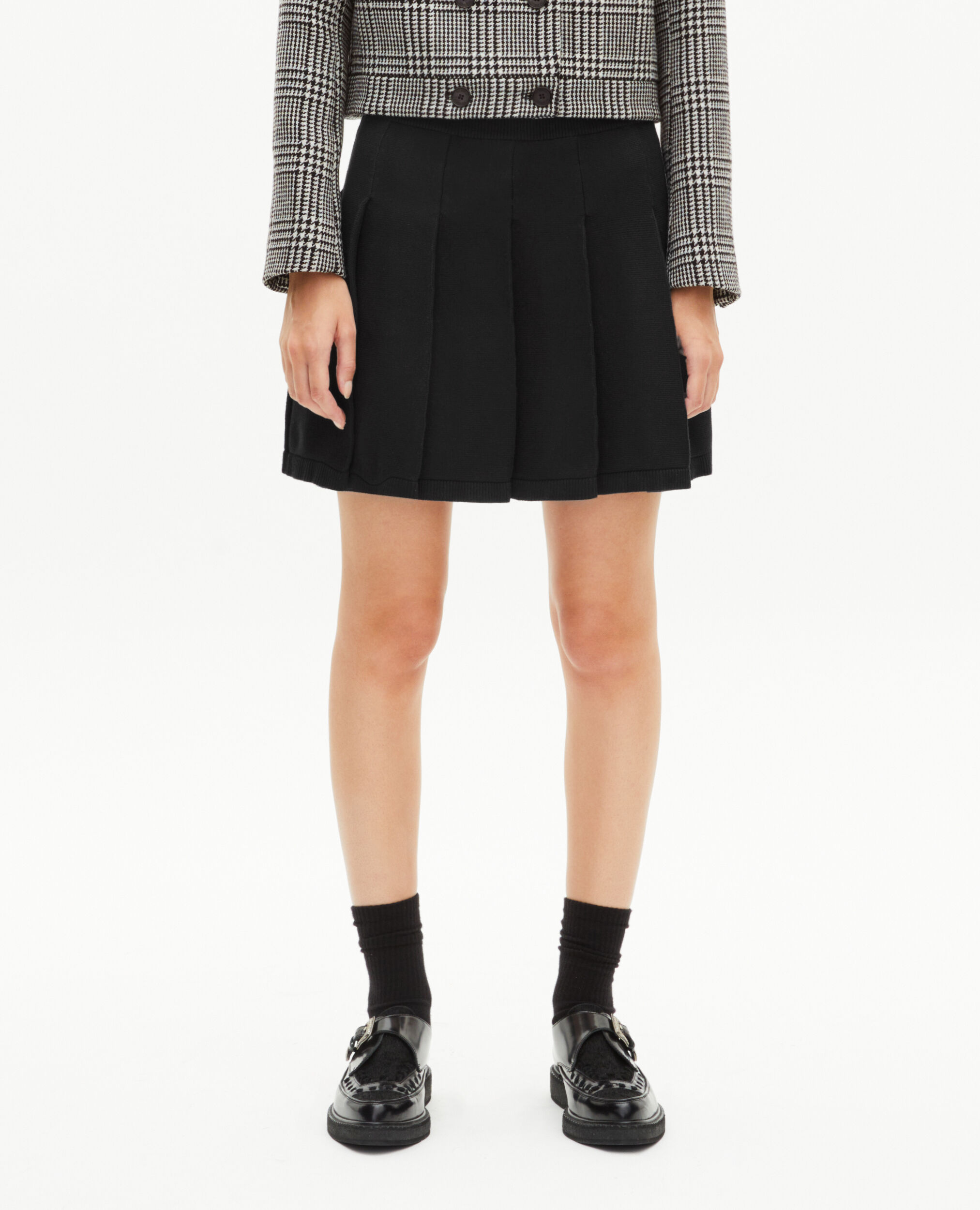 Jupe courte en maille noire