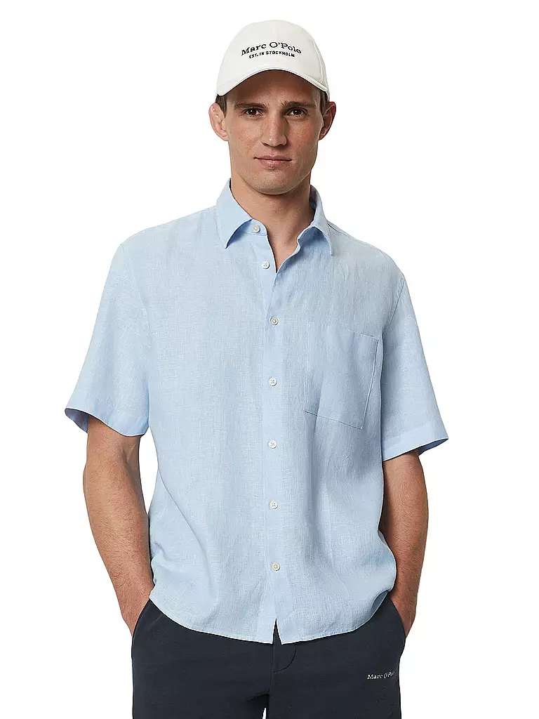 MARC O'POLO Leinenhemd hellblau