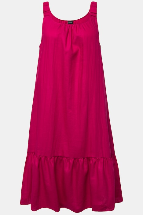 Midikleid, Elastikträger, Rundhals, ärmellos, Taschen