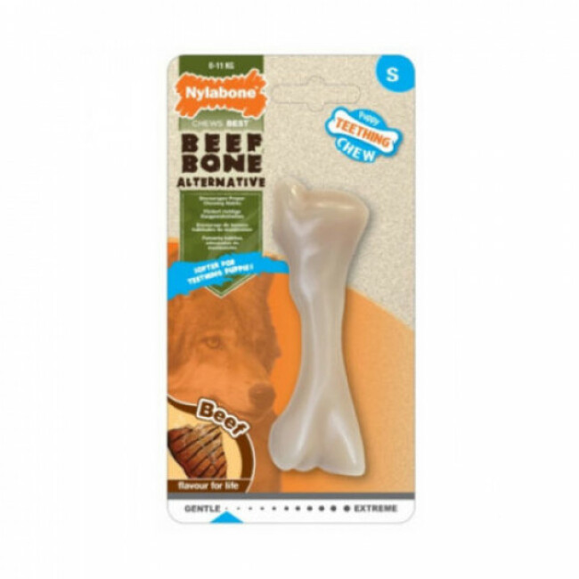 Jouet à mâcher pour chiot Nylabone puppy bone goût boeuf