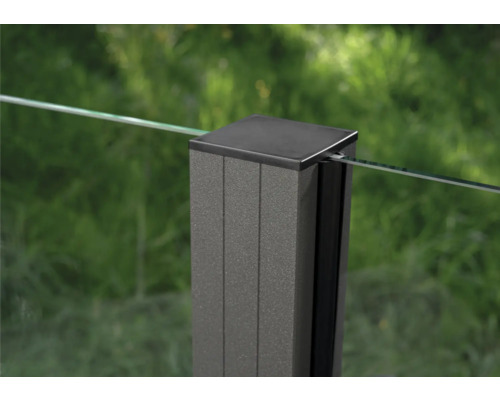 Aluminium paal, universeel, 6,8 x 6,8 x 127 cm, structuurgrijs