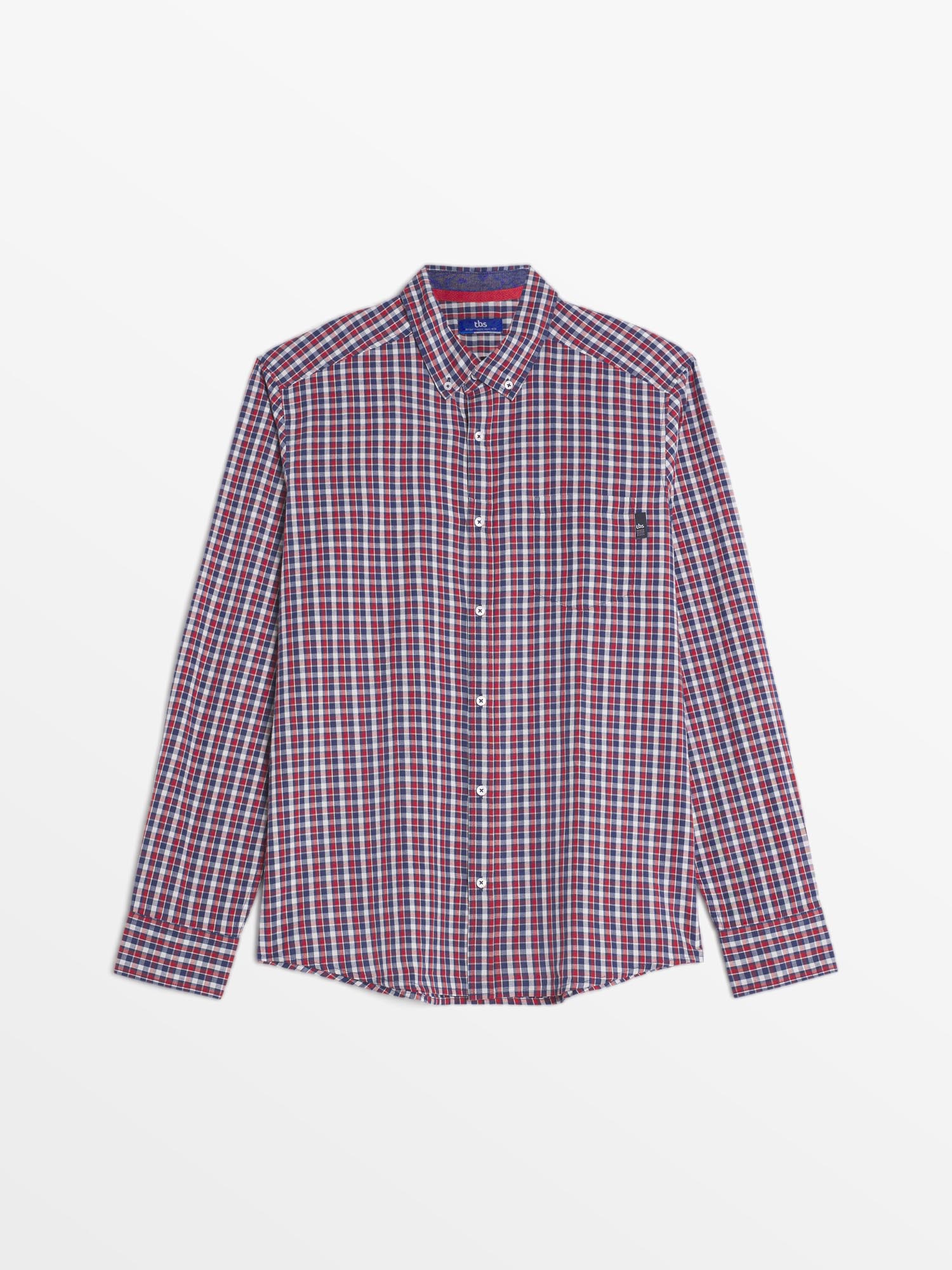 Chemise Homme Petits Carreaux Rouge et Bleu