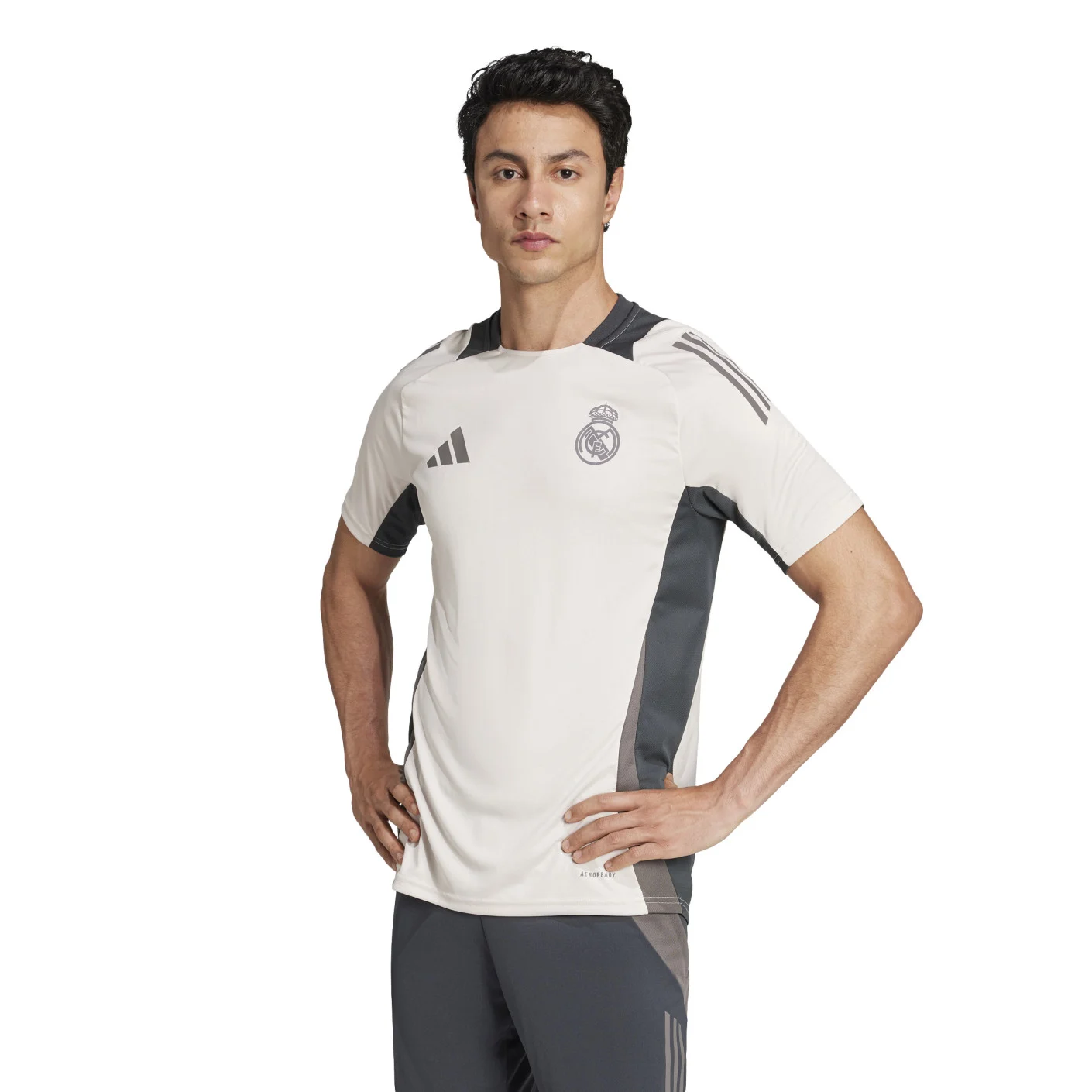 Adidas Real Madrid Trainingsshirt Europees 2024-2025 Beige Donkergrijs Bruin