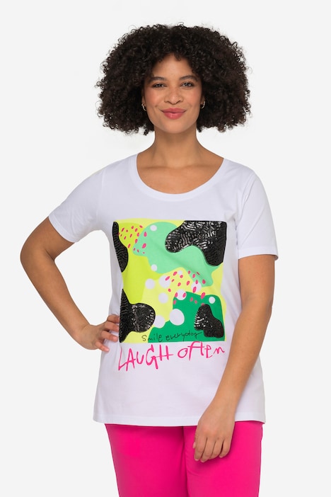 T-Shirt, Druck mit Schriftzug, Rundhals, Halbarm