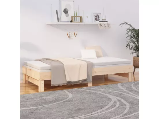 Lit coulissant 2x(90x200) cm Bois de pin massif