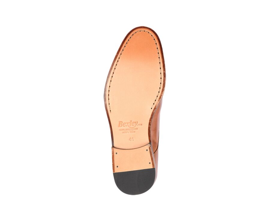 Derbies homme Châtaigne Patiné semelle cuir - HILPERTON
