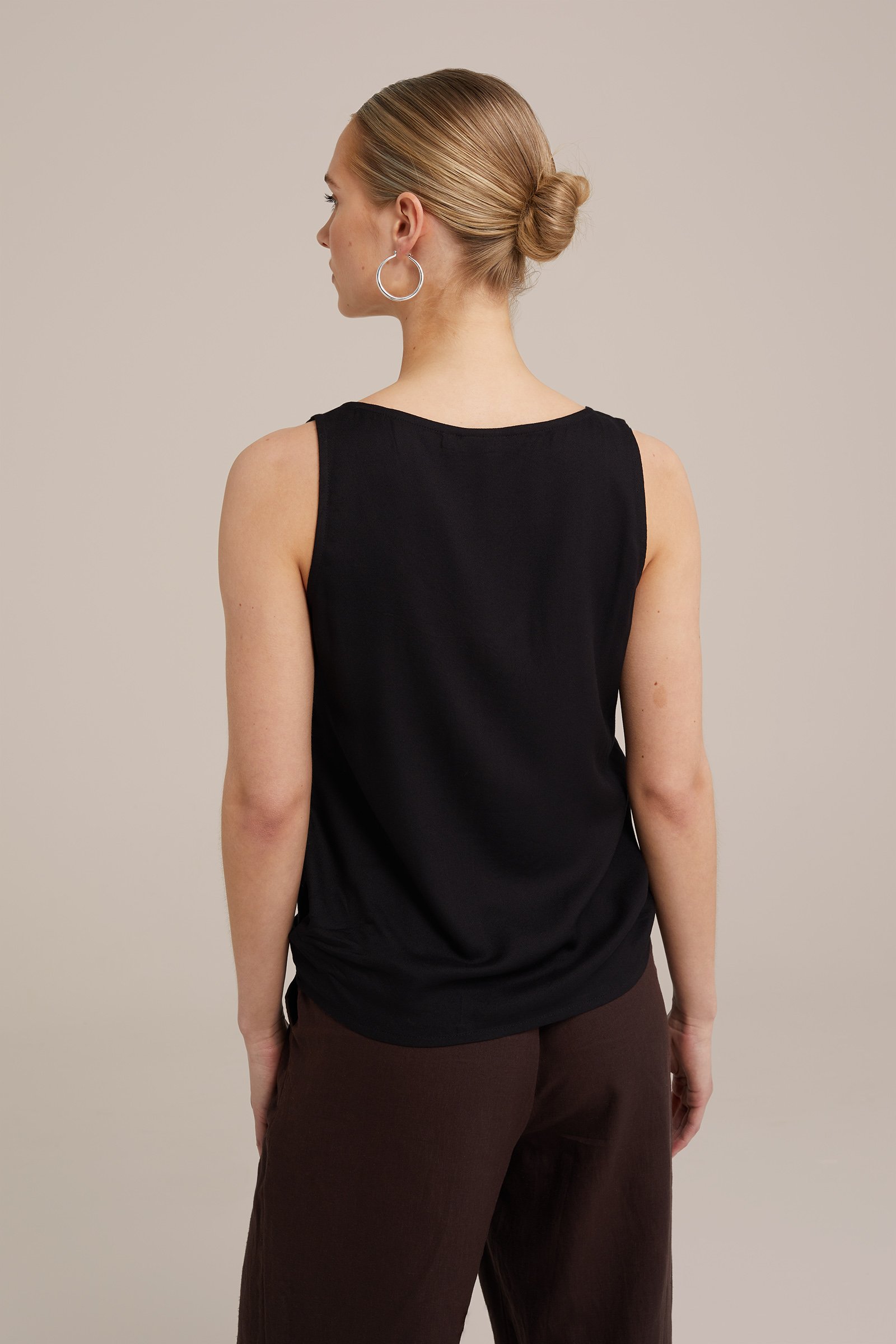 mouweloze top met kant WE Fashion Zwart
