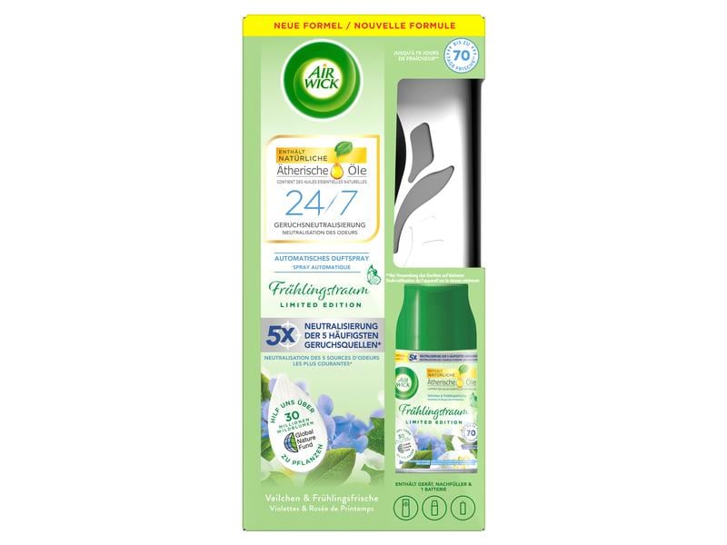 Air Wick Freshmatic Starter-Set Veilchen Frühlingsfrische Geruchsneutralisation und frischer Duft mit ätherischen Ölen