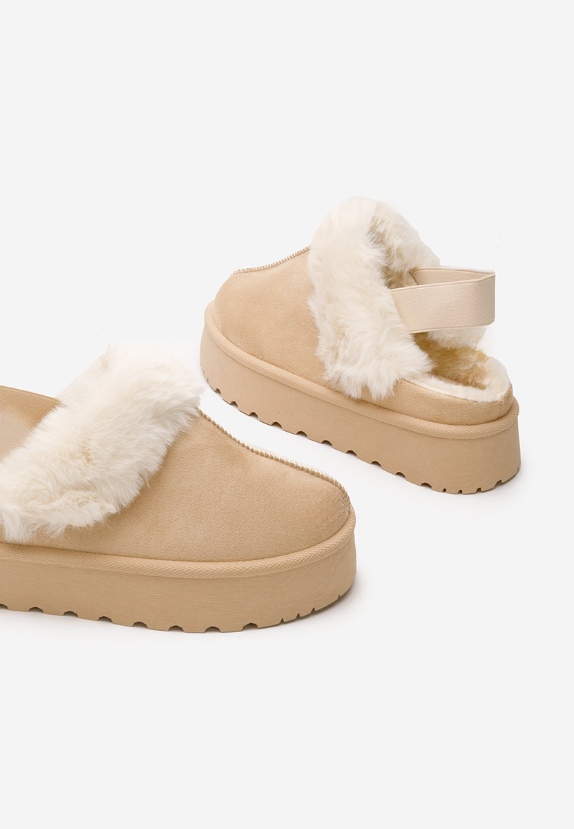 Mules à plateforme beige Edden