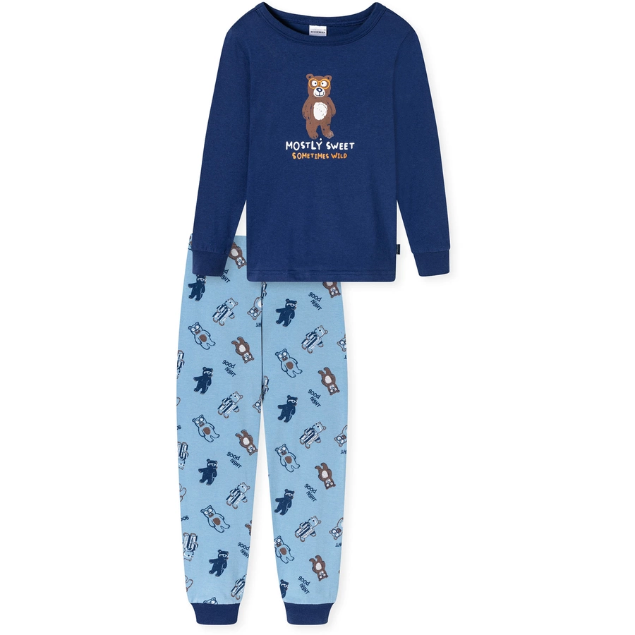 Schiesser Pyjama Natural Love blau