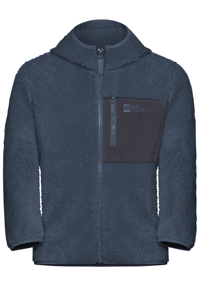 Jack Wolfskin Fleecejacke »ICE CURL HOOD JACKET K« mit Kapuze Wärmend, winddicht, Übergangsjacke für Kinder