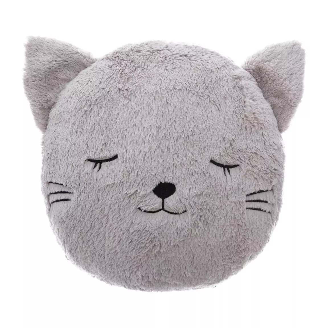 Coussin fausse fourrure enfant (27 cm) Chat Gris
