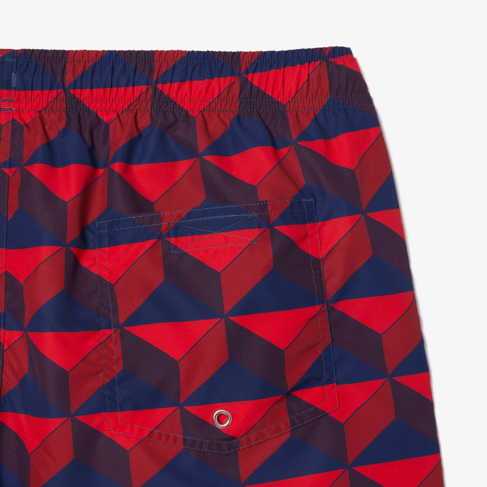 Mittellange Badehose mit Robert George Aufdruck Badebekleidung - Blau - Lacoste - Herren