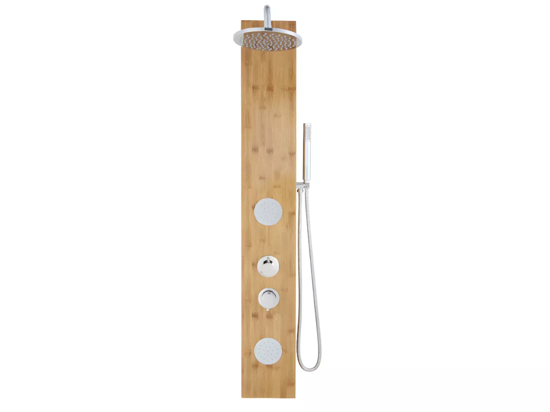 Colonne de douche hydromassante en bambou - 20*140 cm - SOLAL