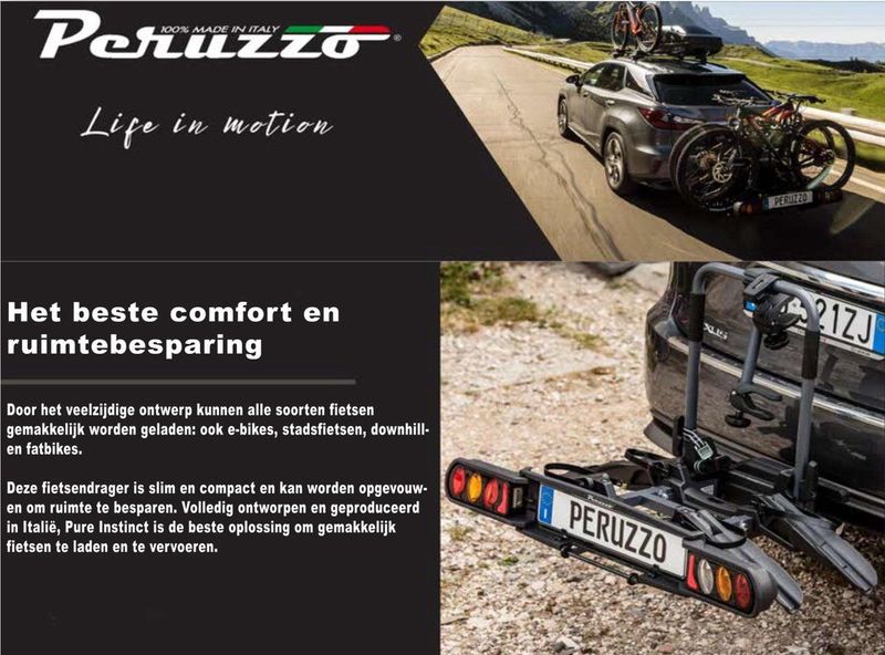 Peruzzo - Pure Instinct - Fietsdrager - Zwart - Voor 2 Fietsen