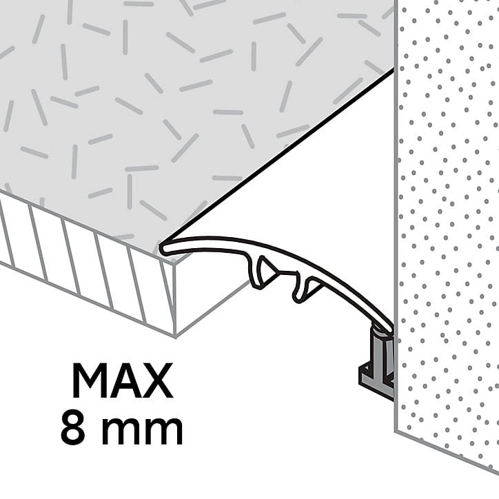 Barre de seuil incurvée en aluminium décor doré mat GoodHome 30 x 930 mm