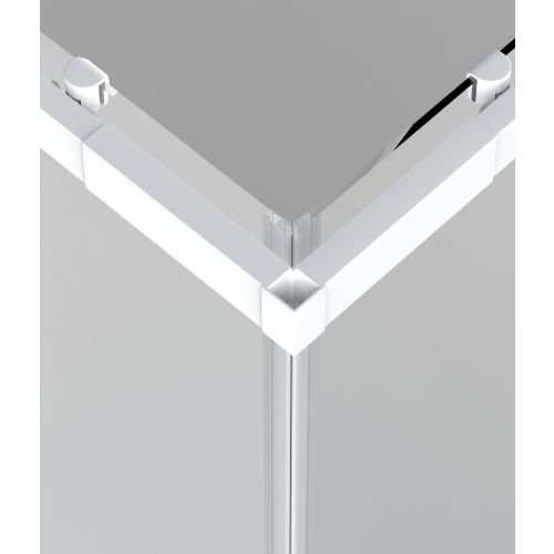 Badstuber Corner white 80-90x80-90cm douchecabine helderglas