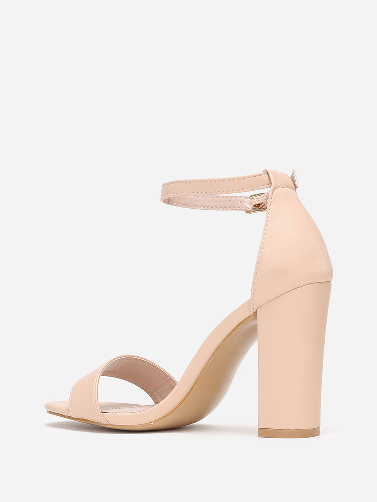 Sandales en simili à bout arrondi- Beige
