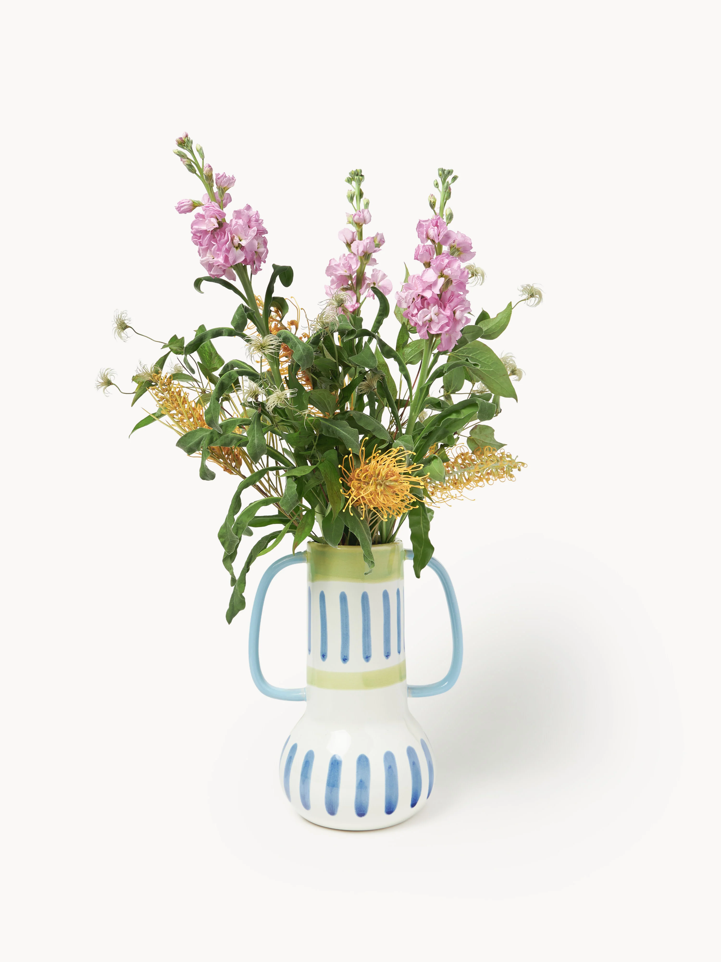 Handbeschilderde vaas Lise, H 30 cm