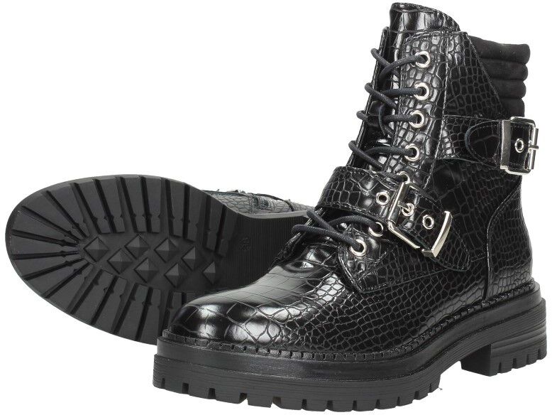Sub55 Veterschoenen Hoog zwart