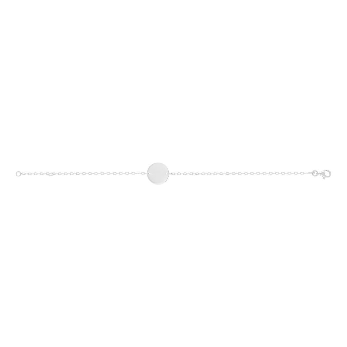Bracelet argent 925 médaille personnalisable 18 cm