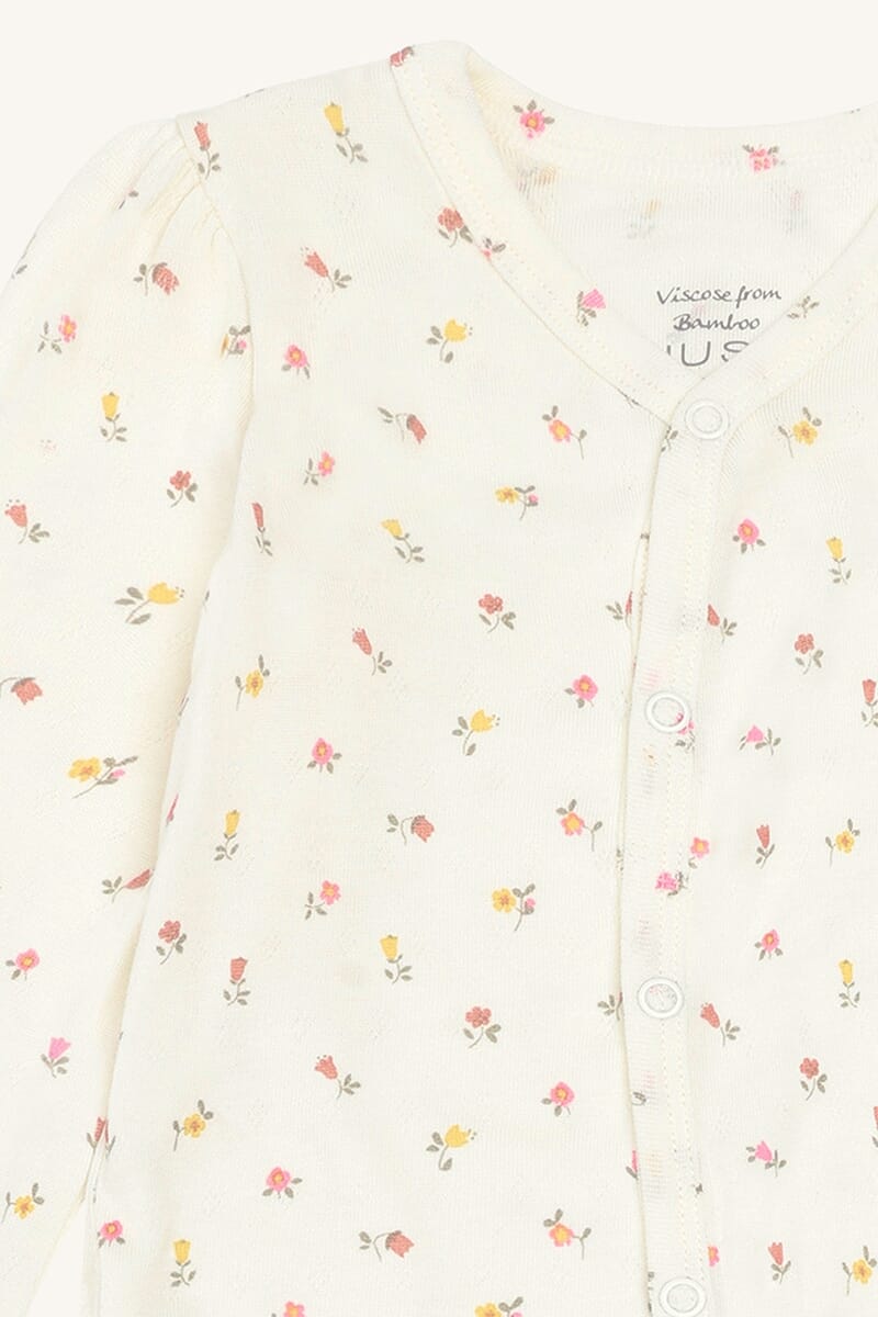 Mulle Heldrakt Flowers ivory - Hust & Claire - Rumpetroll