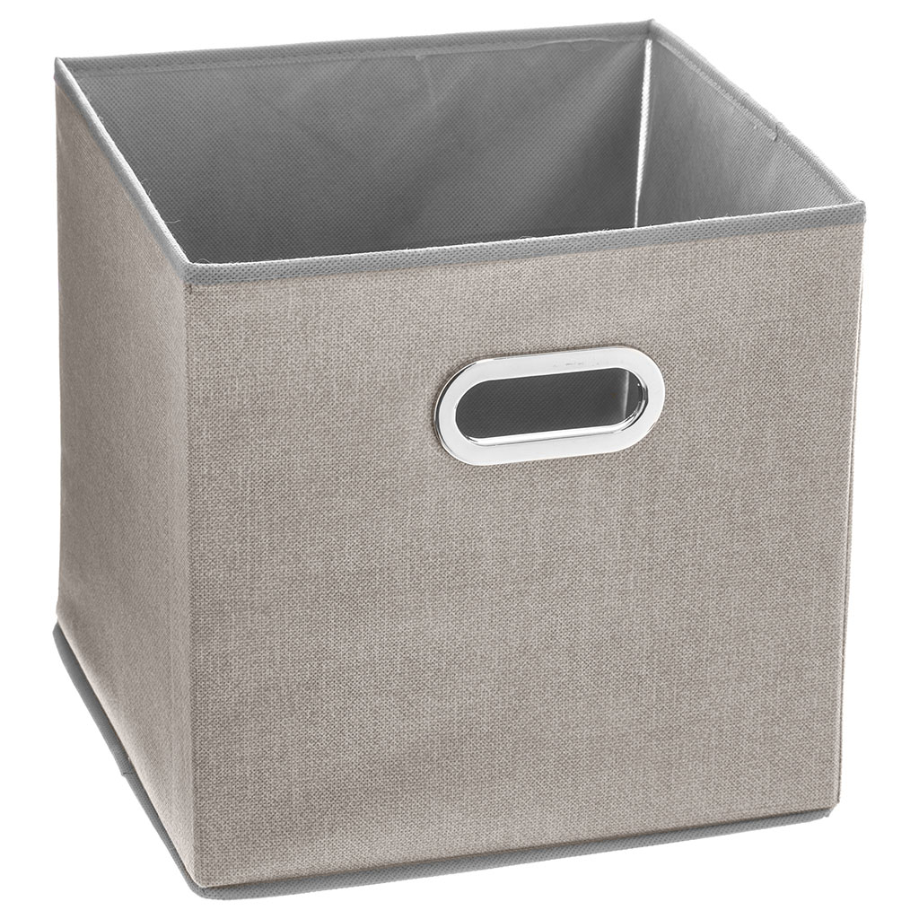 Boite de rangement anse métal Mix'n Modul beige chiné 31x31cm