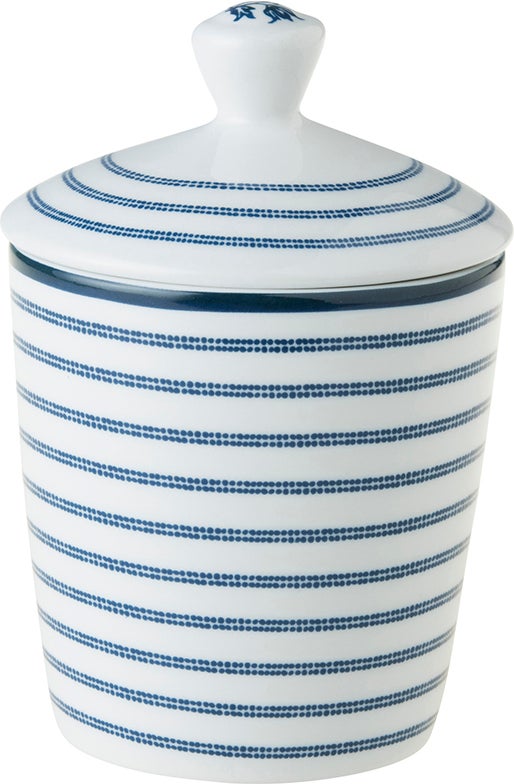 Laura Ashley suikerpot Candy Stripe blauw D 8 H 11,8 cm