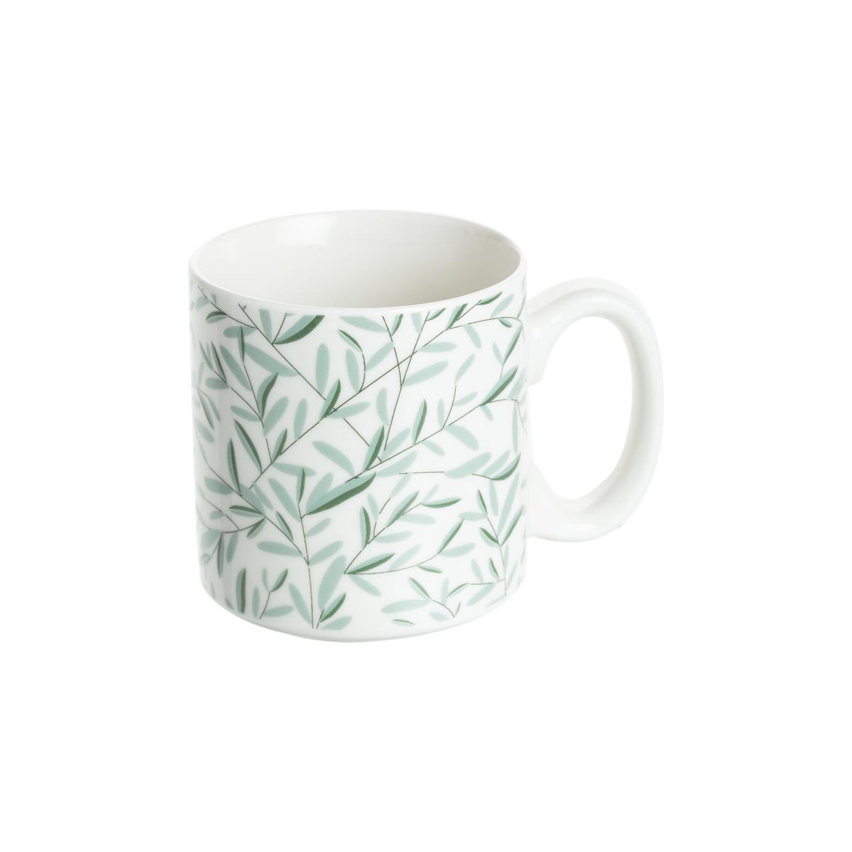 RACK 4 MUGS FLORAL GREEN 24CL