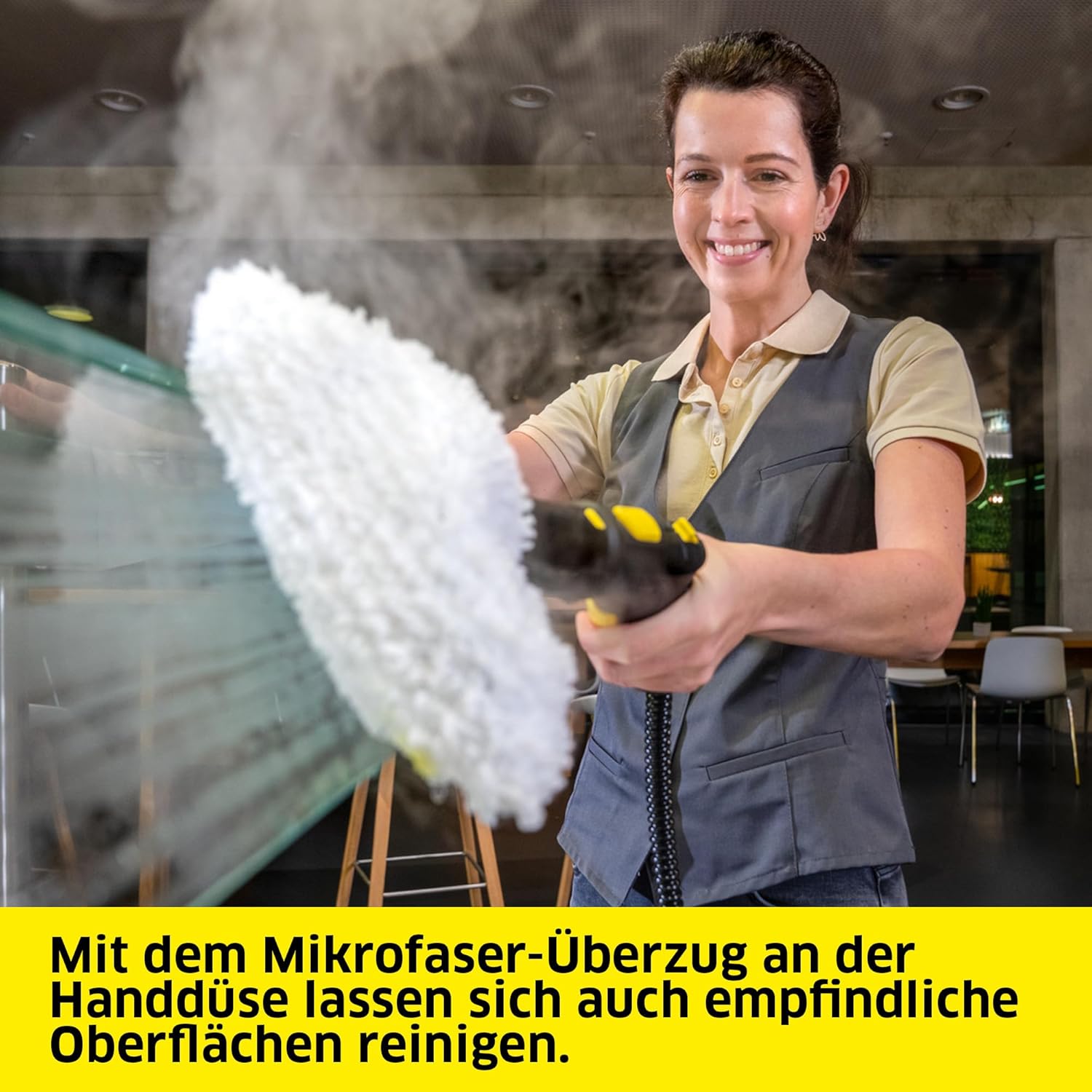 Kärcher Dampfreiniger SG 4/2 Classic, Dampfdruck: 4 bar, Tank: 0,5 l Kesselinhalt + 1,5 l Frischwassertank, Handdüse mit Bürste, 2,5 m Dampfschlauch, Powerdüsenset, Flachbürste