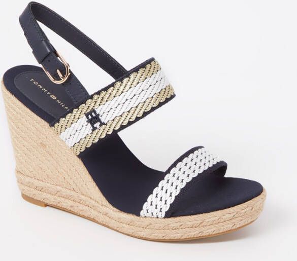Tommy Hilfiger Blauwe Sandalen Golden Webbing