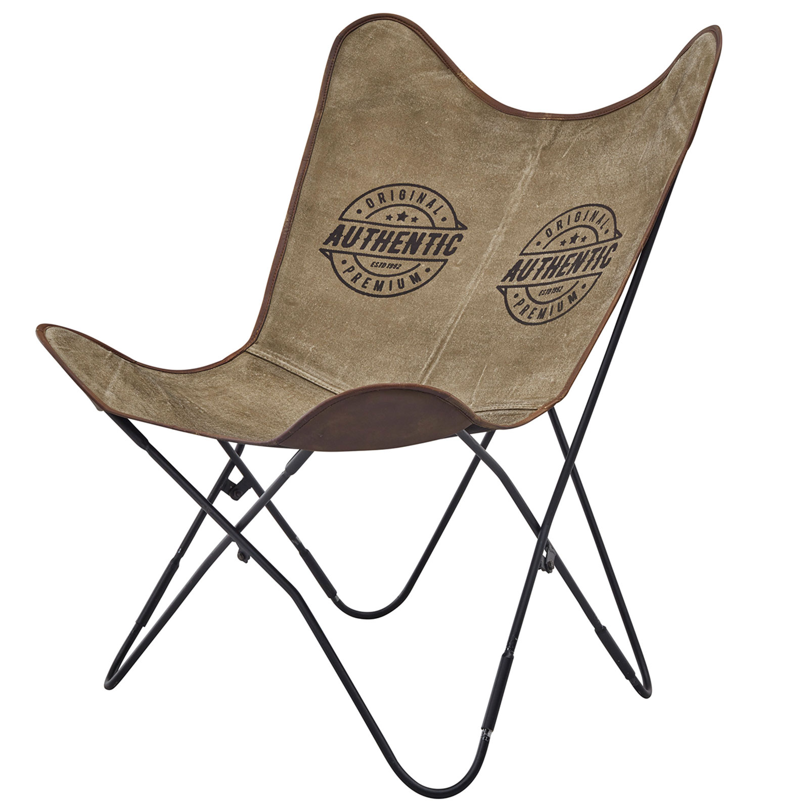 Sessel - braun - Canvas-Stoff
