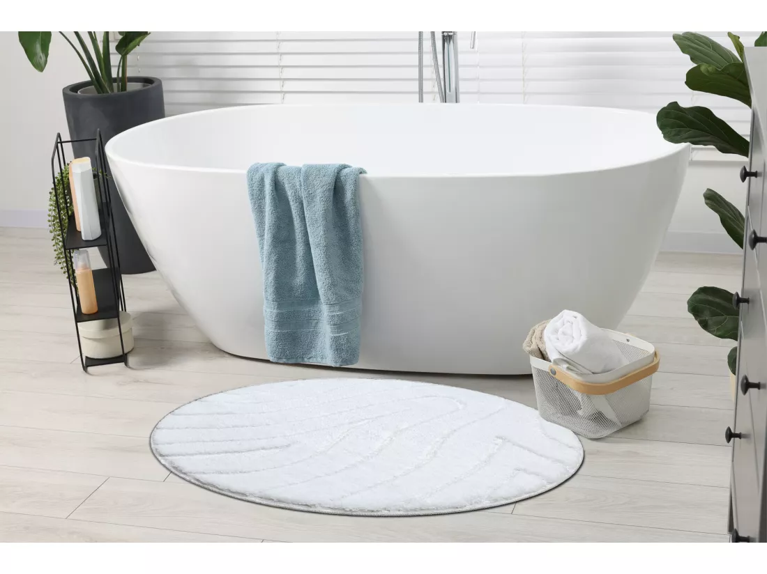 Tapis de salle de bain SUPREME cercle WAVES, vagues, antidérapant, do cercle 67 cm