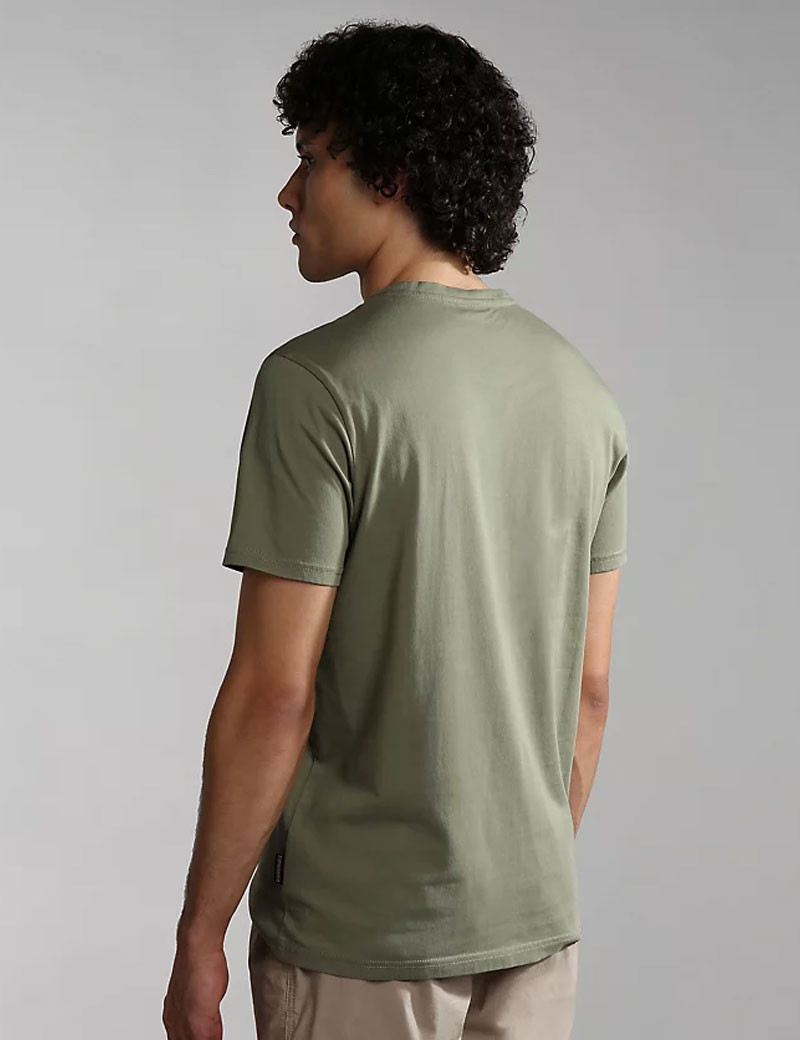 NAPAPIJRI T-SHIRT HOMME LOGO CŒUR KAKI