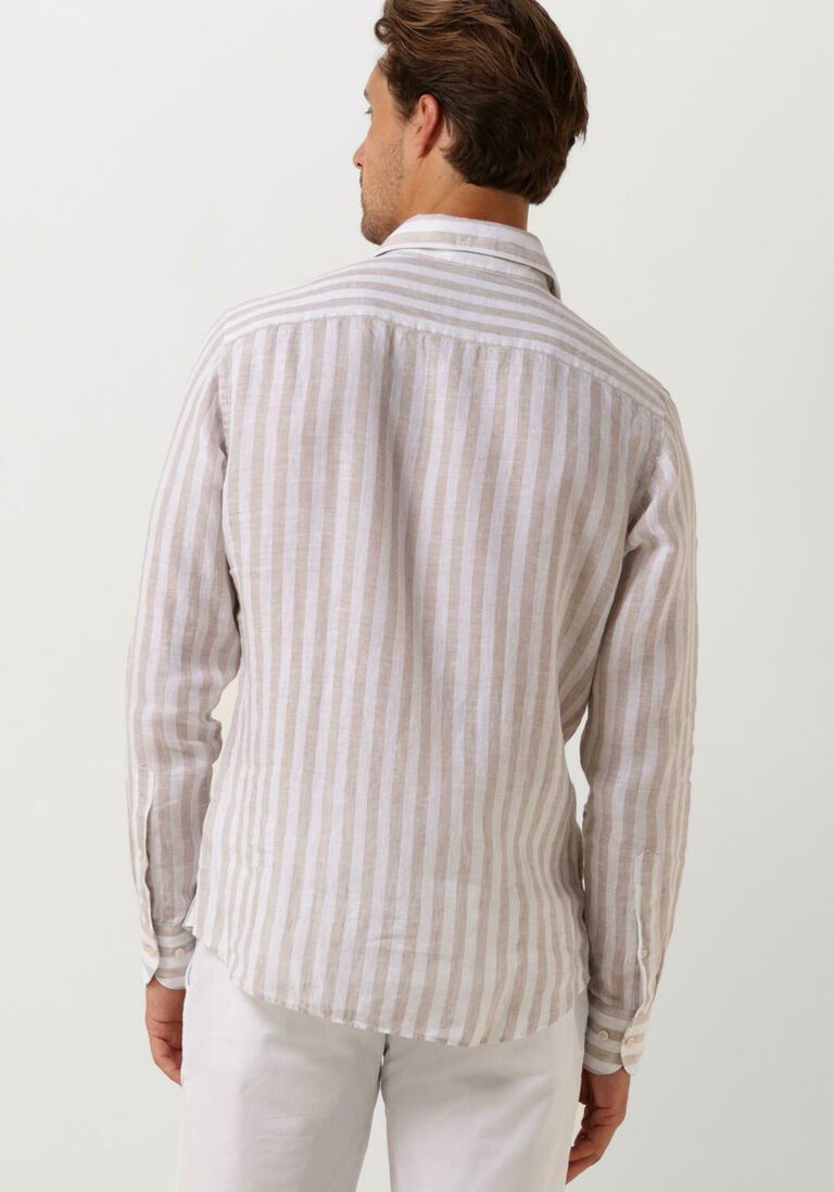PROFUOMO beige profuomo klassiek overhemd shirt x-cutaway sc linnen