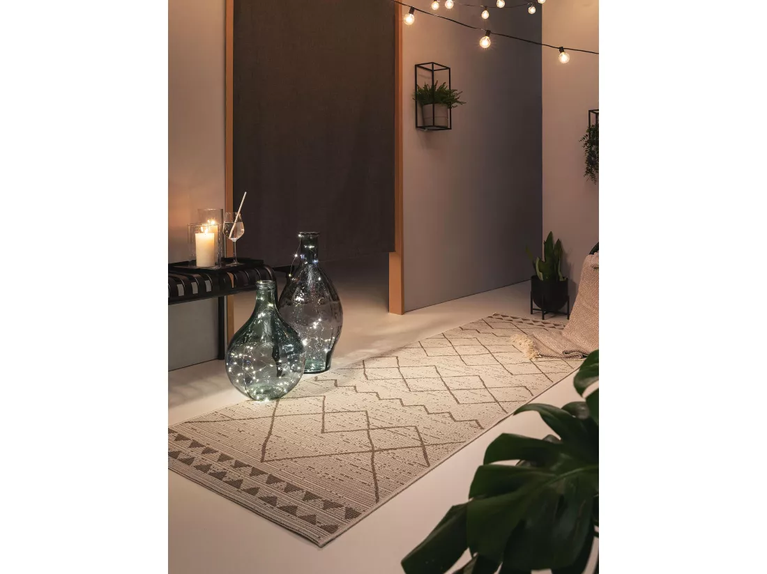 Tapis de couloir extérieur & intérieur Metro Crème/Beige 80x240 cm