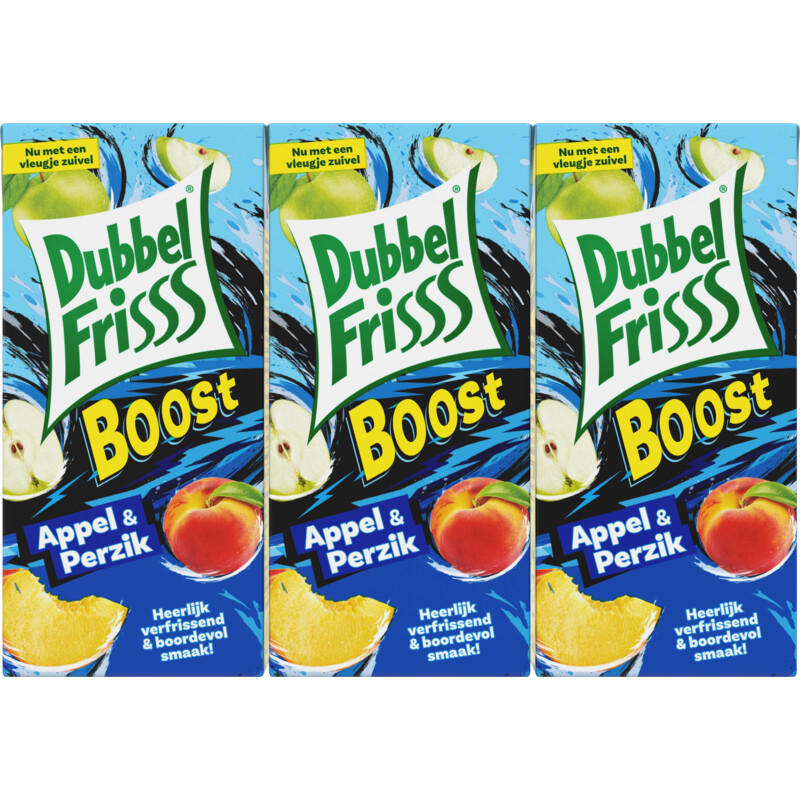 DubbelFrisss Boost appel & perzik 6-pack