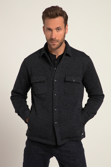Hemd, Overshirt, Outdoor, Langarm, Strickfleece, Kentkragen