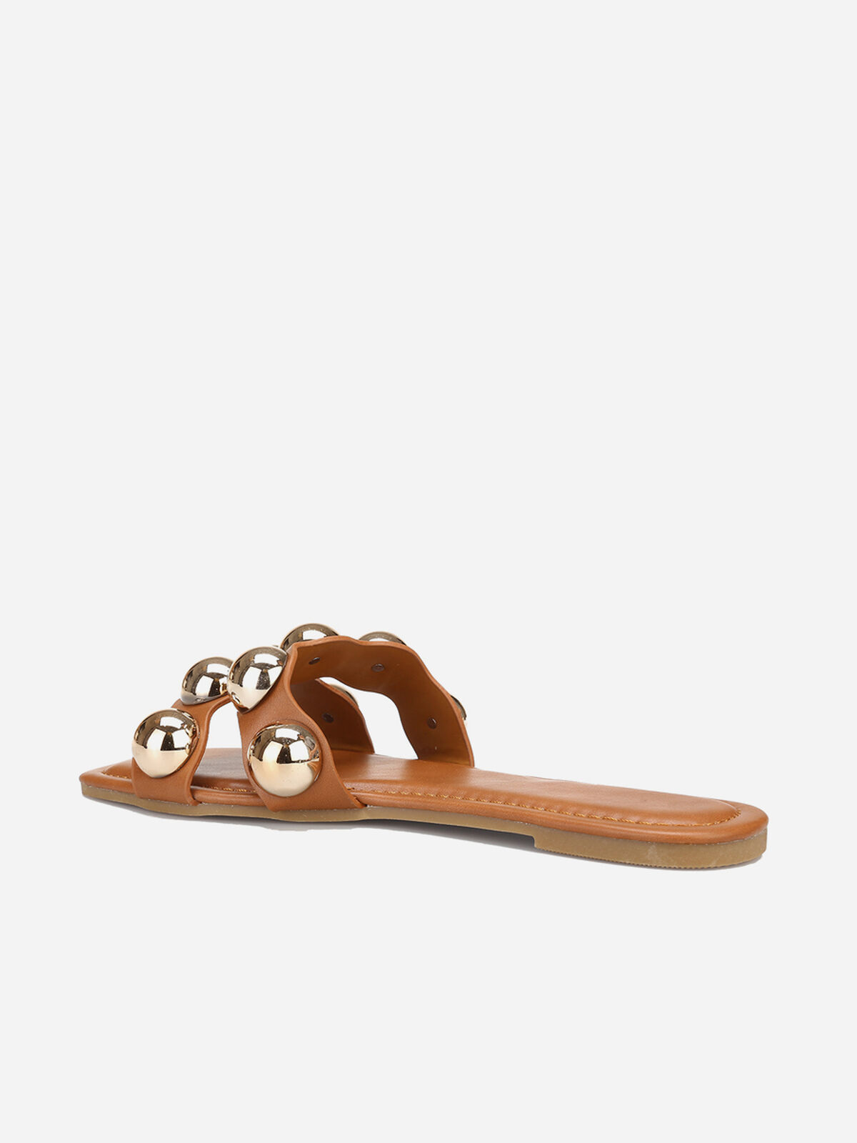 Mules à grosses perles- Camel