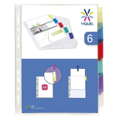 Viquel - Pochette intercalaire 6 positions - A4 - polypropylène